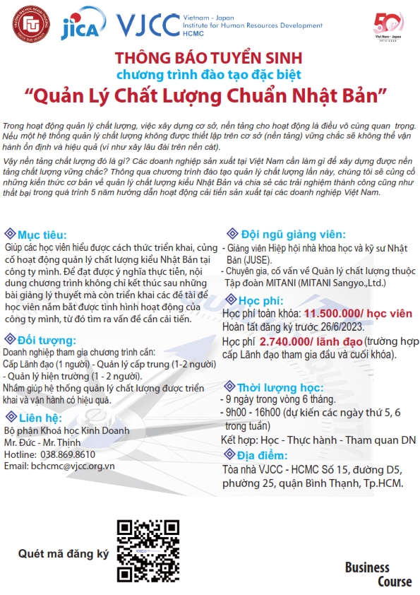 Quản Lý Chất Lượng Chuẩn Nhật Bản